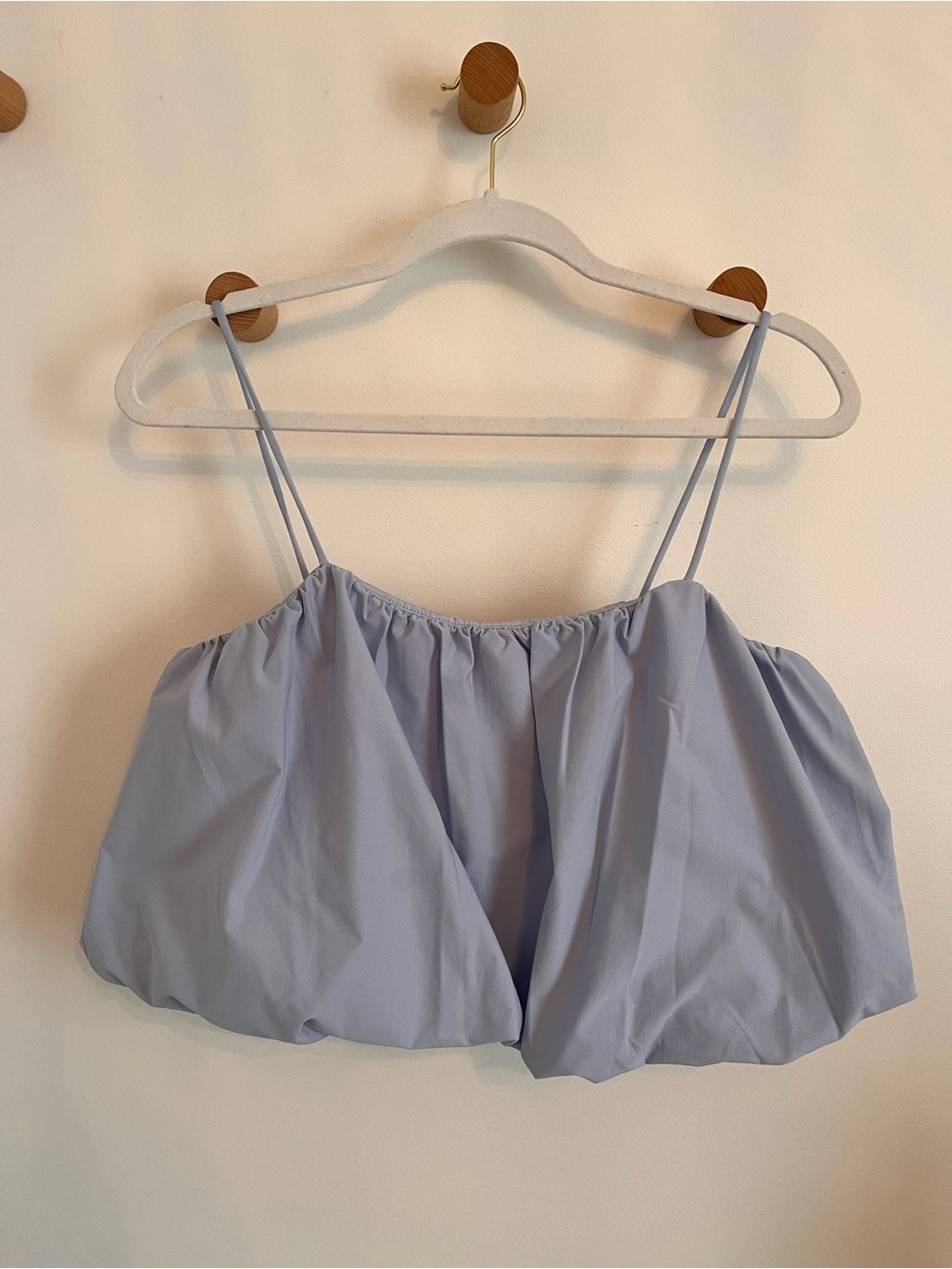 H&M Light Blue Bubble Hem Spaghetti Strap Camisole
